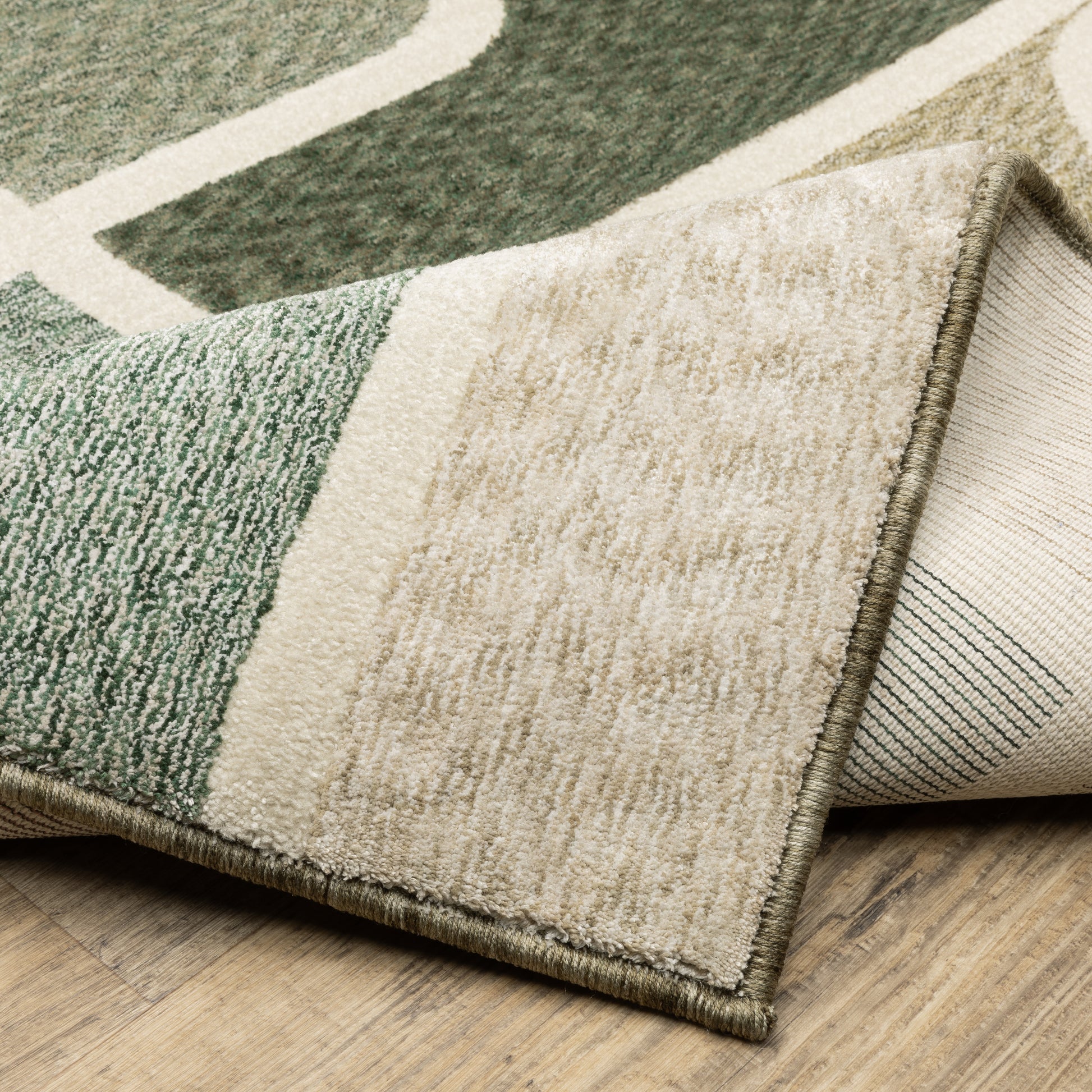 Tisdell Geometric Green/ Multi Abstract Cut Pile Rug