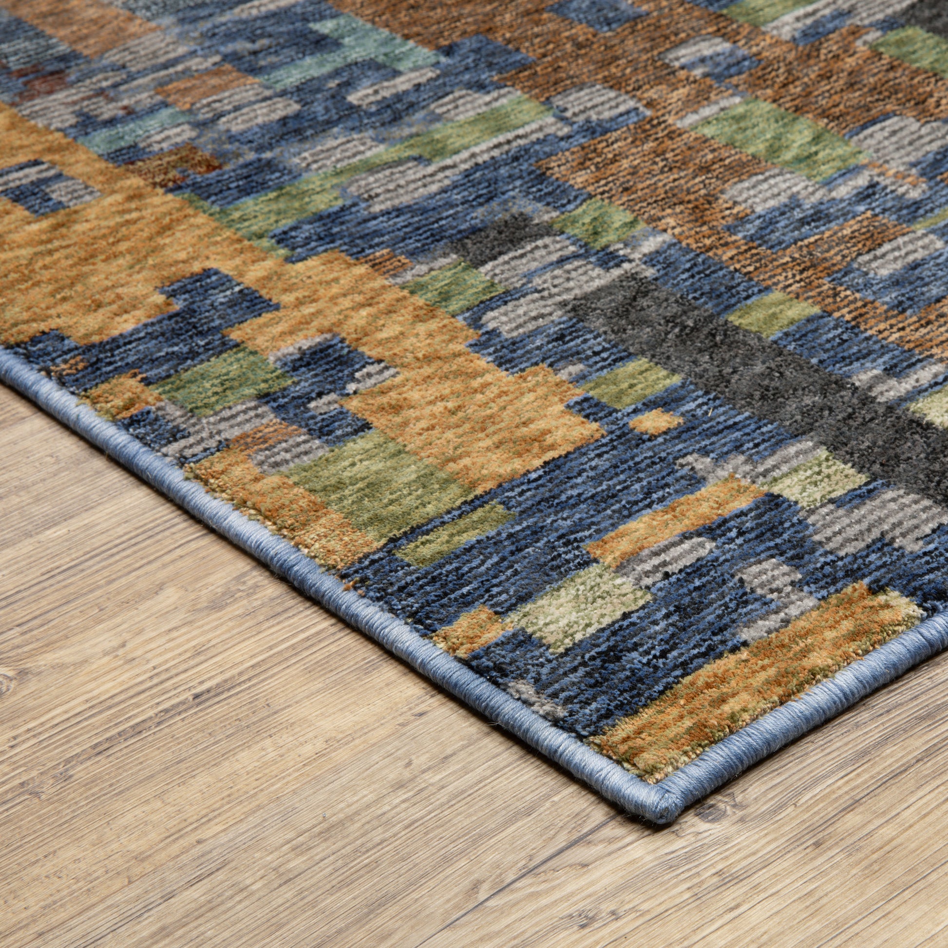 Tisdell Abstract Blue/ Multi Cut Pile Rug