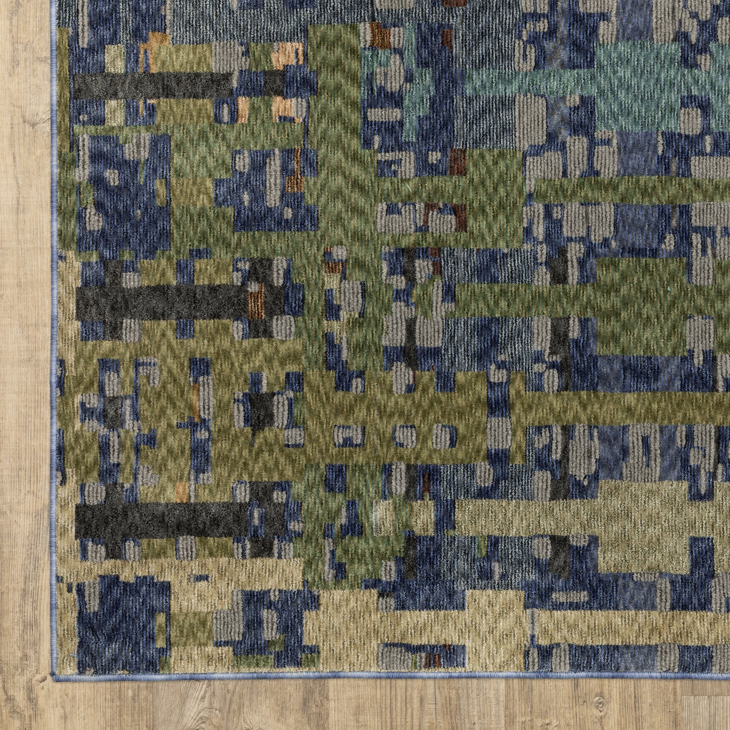 Tisdell Abstract Blue/ Multi Cut Pile Rug