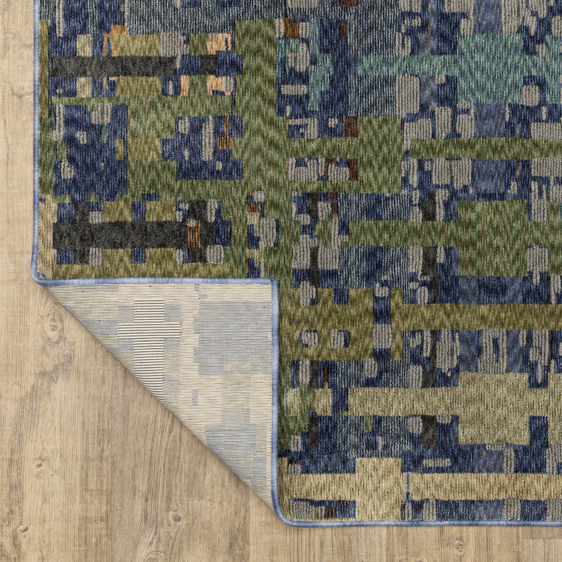 Tisdell Abstract Blue/ Multi Cut Pile Rug