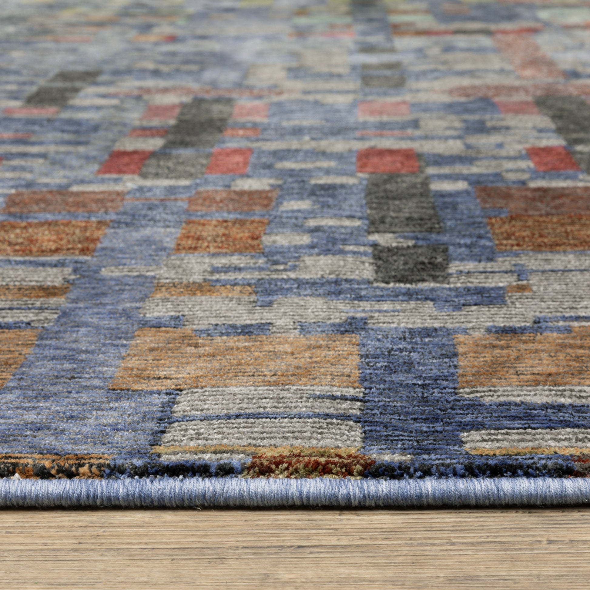 Tisdell Abstract Blue/ Multi Cut Pile Rug