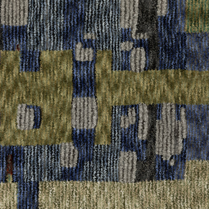 Tisdell Abstract Blue/ Multi Cut Pile Rug