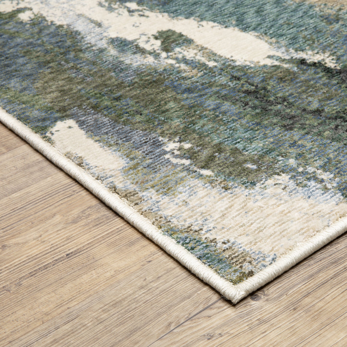 Tisdell Abstract Blue/ Green Cut Pile Rug