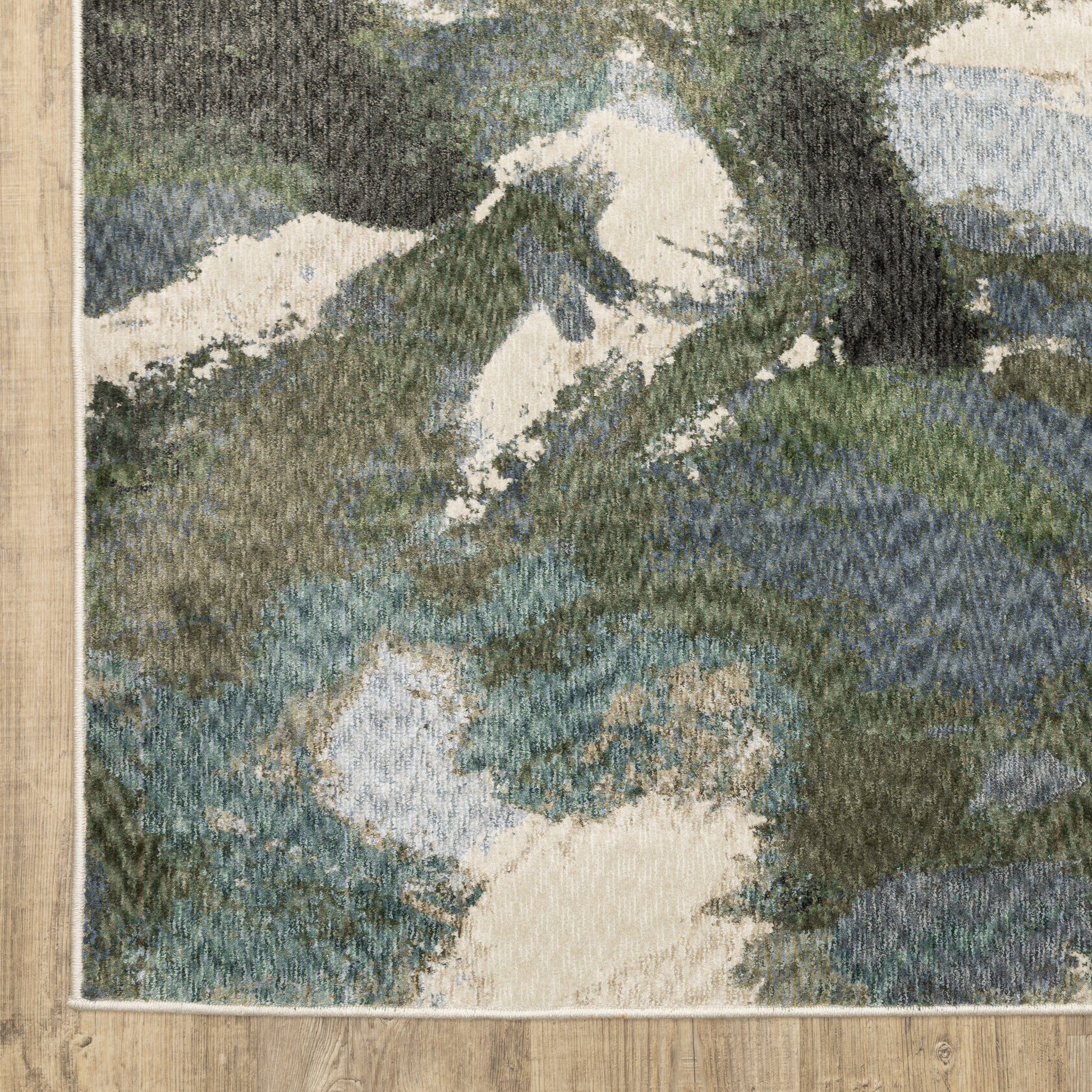 Tisdell Abstract Blue/ Green Cut Pile Rug