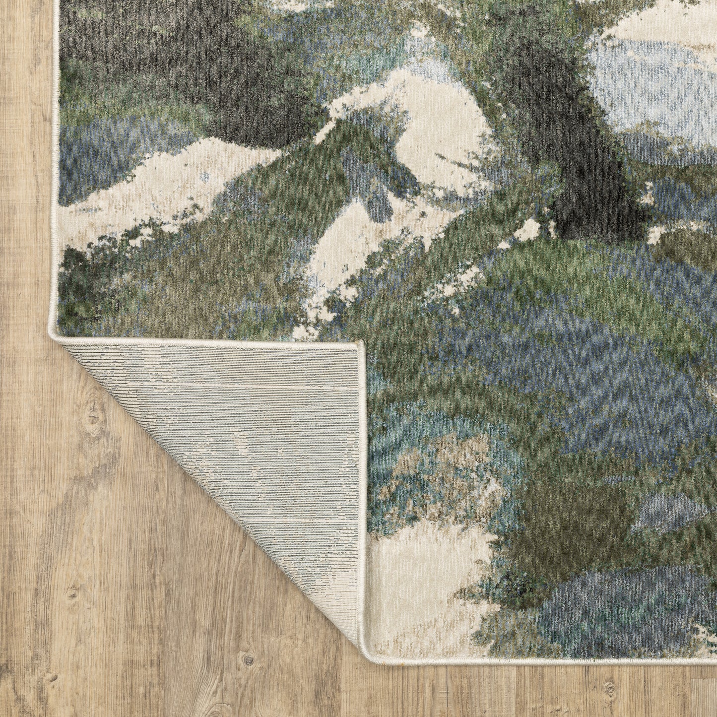 Tisdell Abstract Blue/ Green Cut Pile Rug
