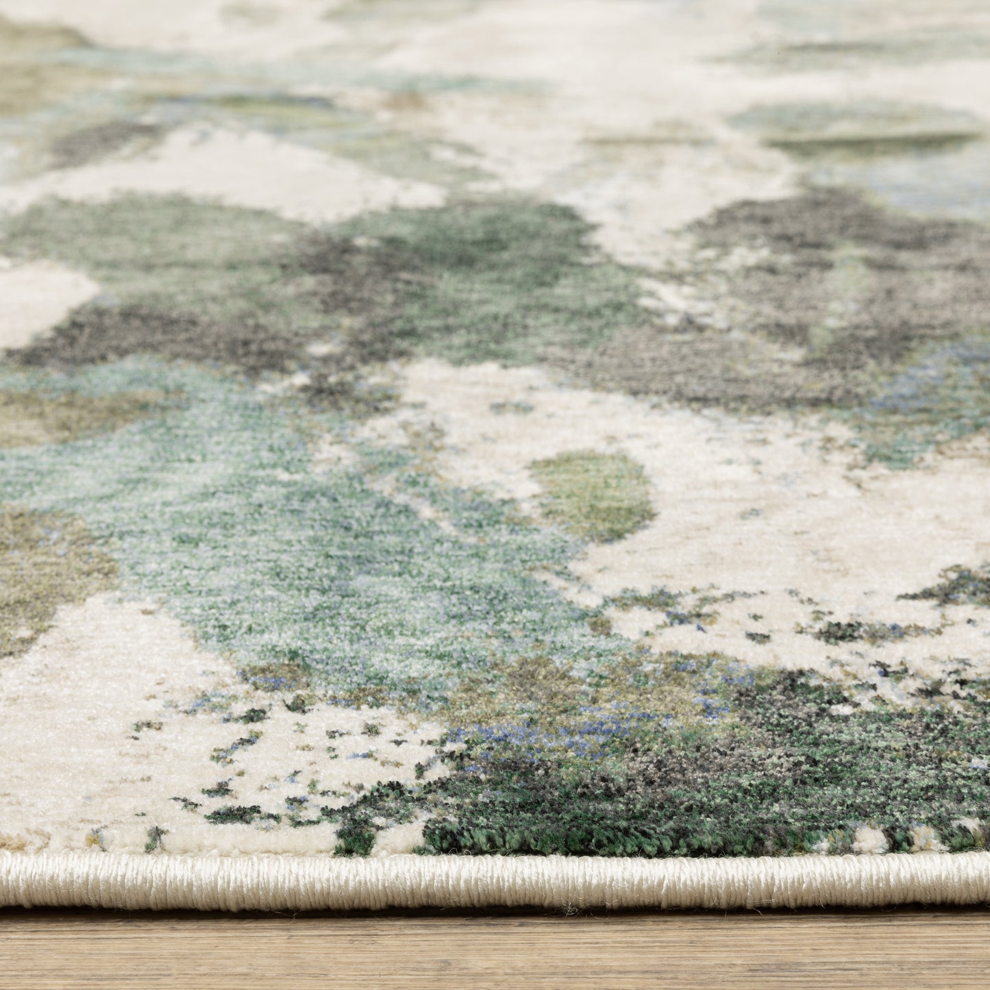 Tisdell Abstract Blue/ Green Cut Pile Rug