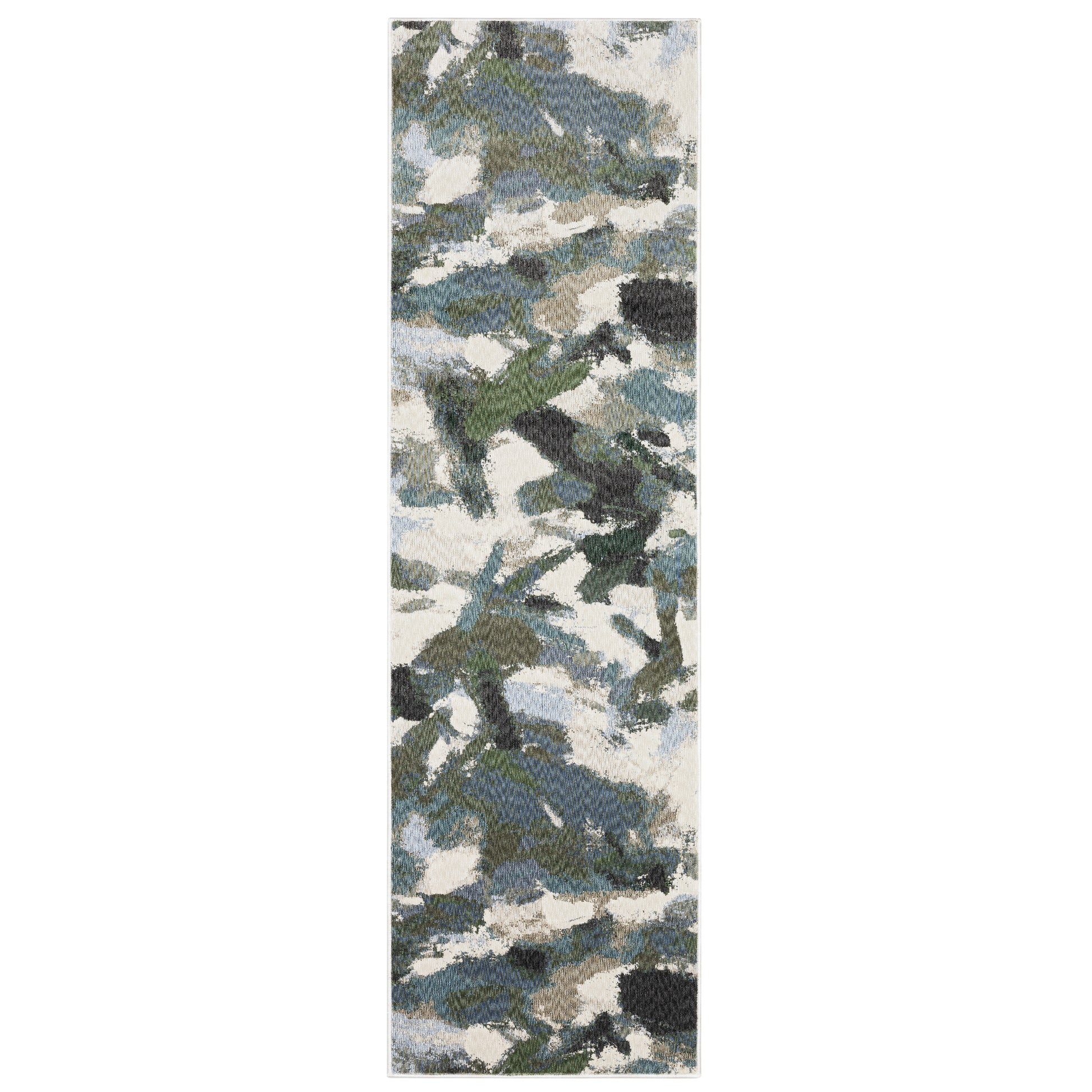 Tisdell Tis04 Blue/ Green Abstract Rug