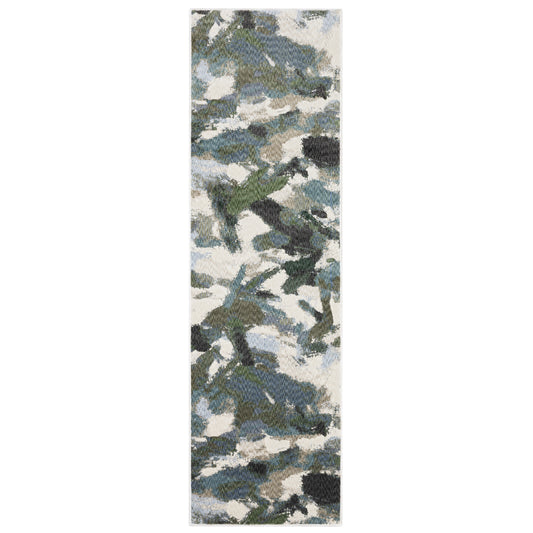 Tisdell Tis04 Blue/ Green Abstract Rug