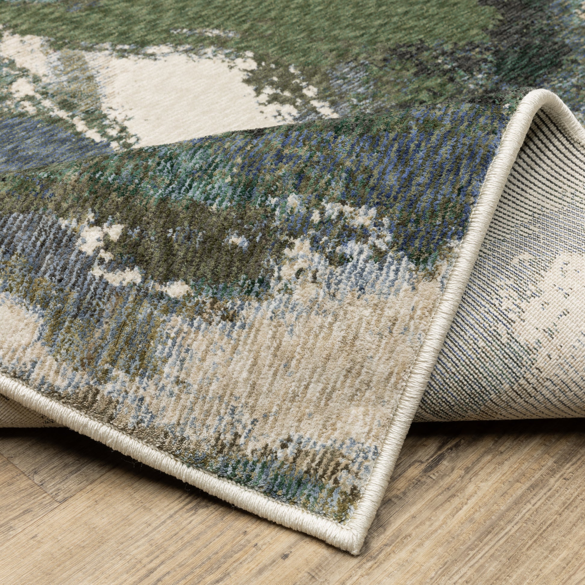Tisdell Abstract Blue/ Green Cut Pile Rug
