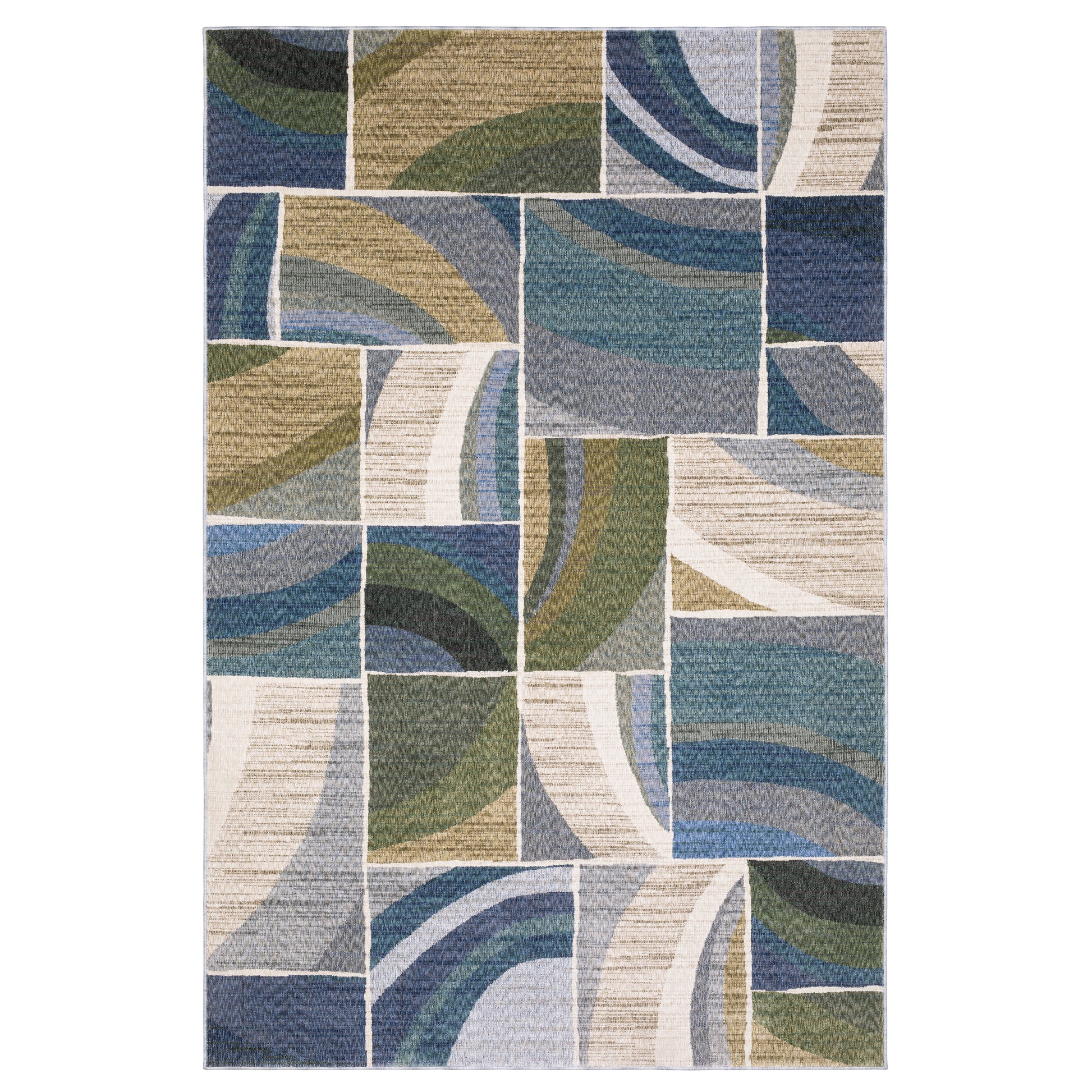Tisdell TIS06 Blue Geometric Rug