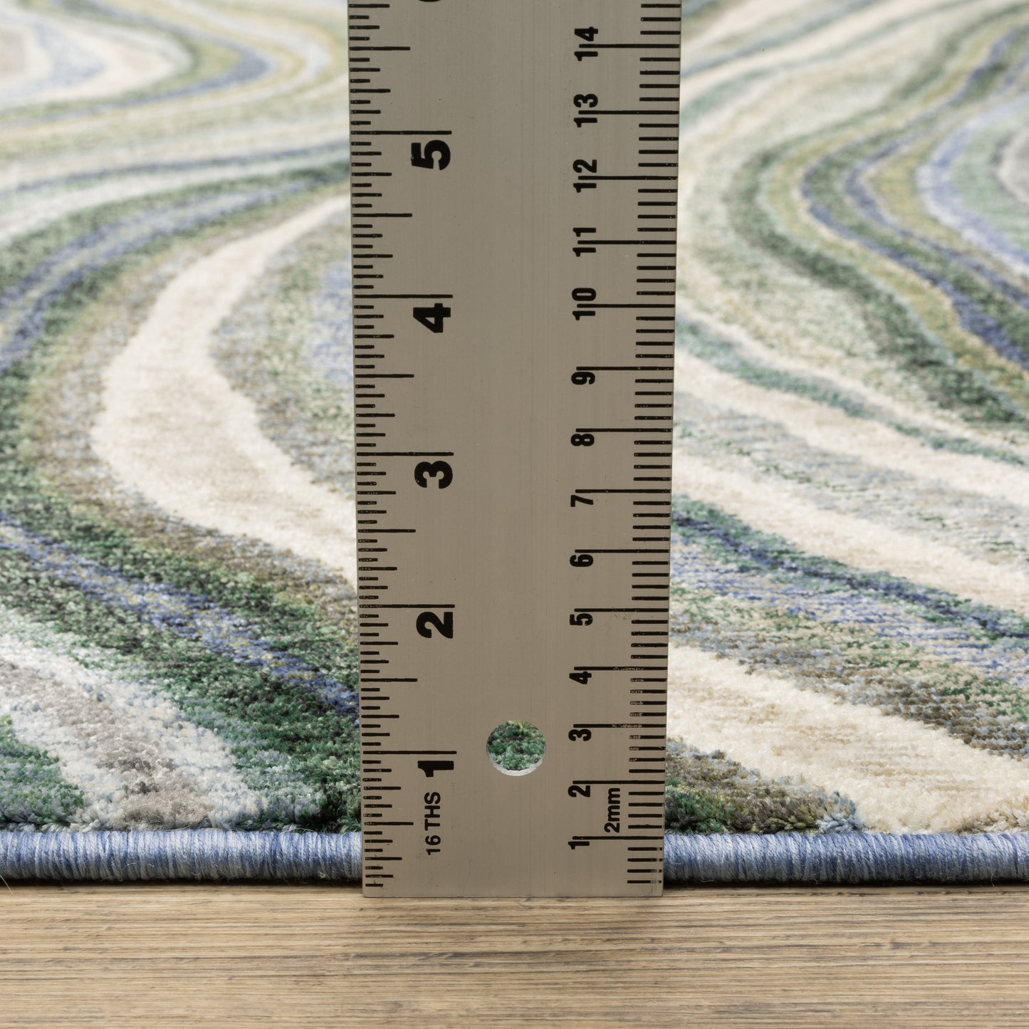 Tisdell Abstract Green/ Blue Cut Pile Rug