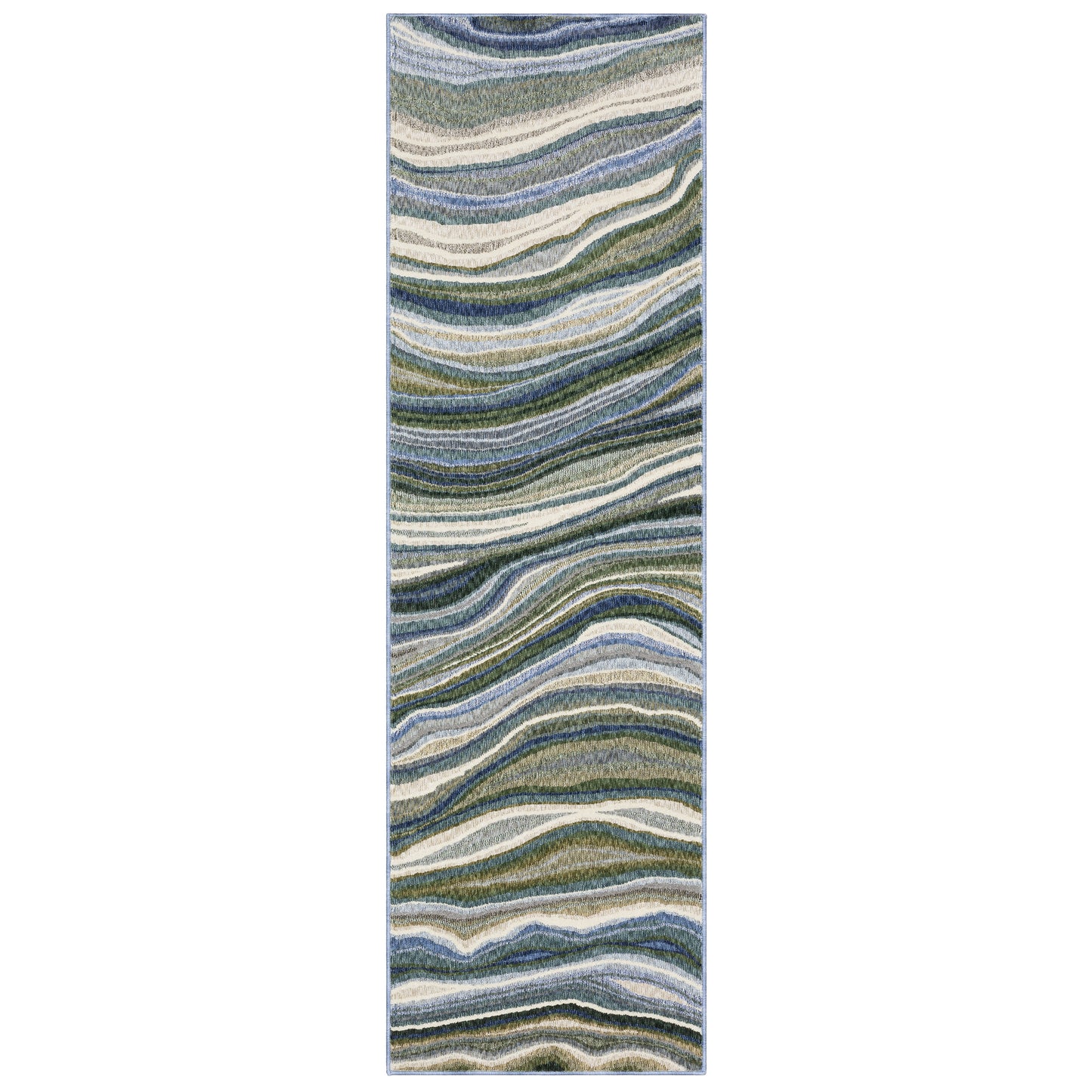 Tisdell Tis10 Green/ Blue Abstract Rug