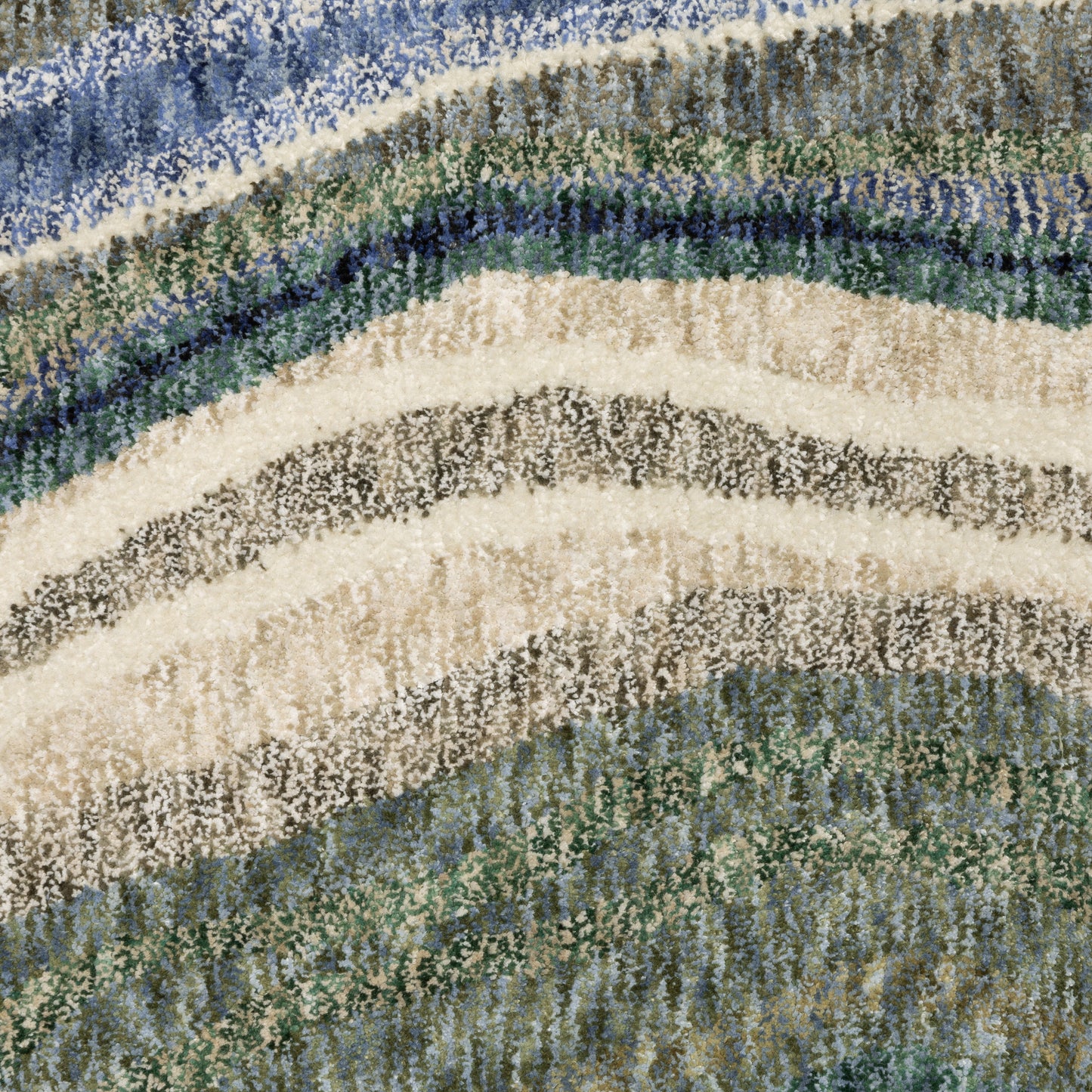 Tisdell Abstract Green/ Blue Cut Pile Rug