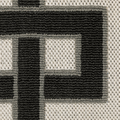 Torrey Outdoor Beige/ Black Border Loop Pile Rug