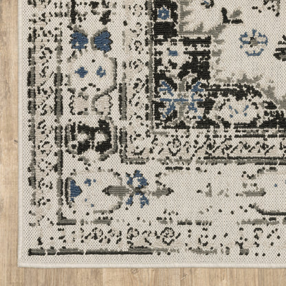 Torrey Outdoor Beige/ Grey Distressed Loop Pile Rug