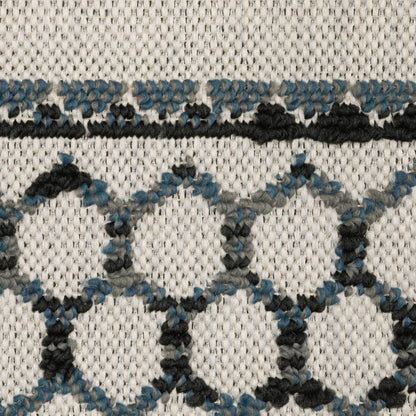 Torrey Outdoor Beige/ Blue Stripe Loop Pile Rug