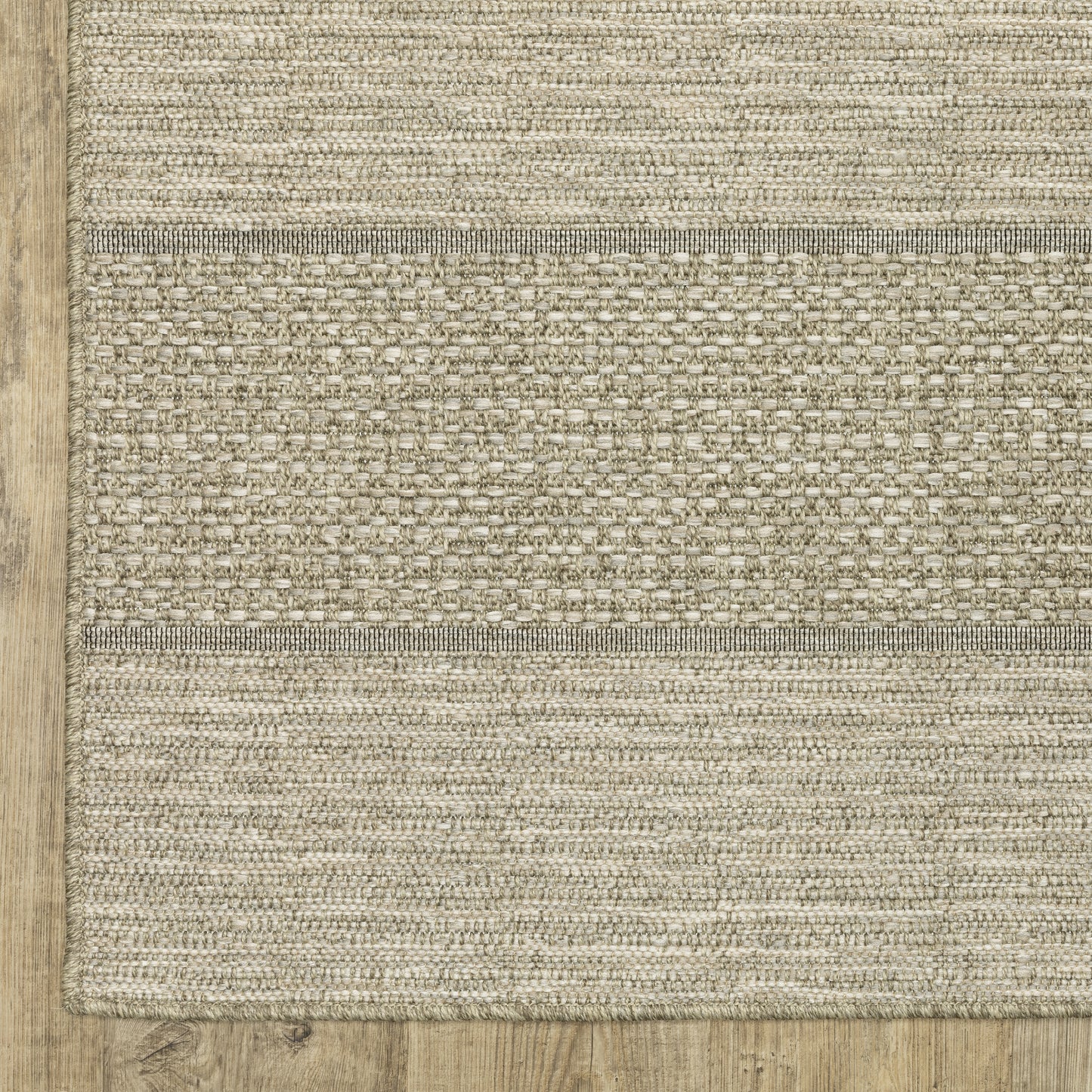 Tortuga Stripe Beige/ Black Geometric Flat Weave Rug