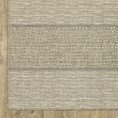 Tortuga Stripe Beige/ Black Geometric Flat Weave Rug