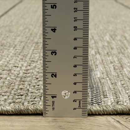 Tortuga Stripe Beige/ Black Geometric Flat Weave Rug