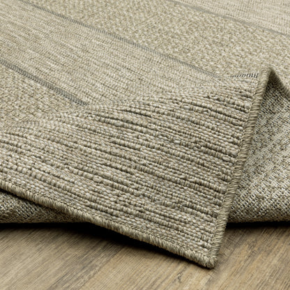 Tortuga Stripe Beige/ Black Geometric Flat Weave Rug