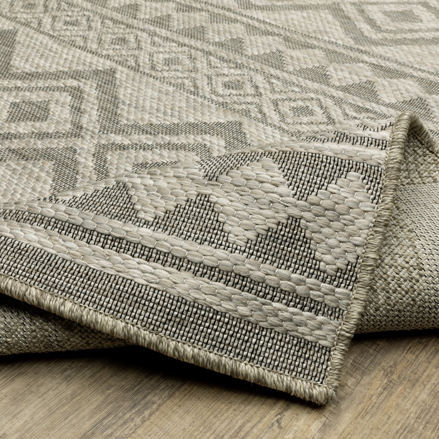 Tortuga Stripe Beige/ Black Geometric Flat Weave Rug