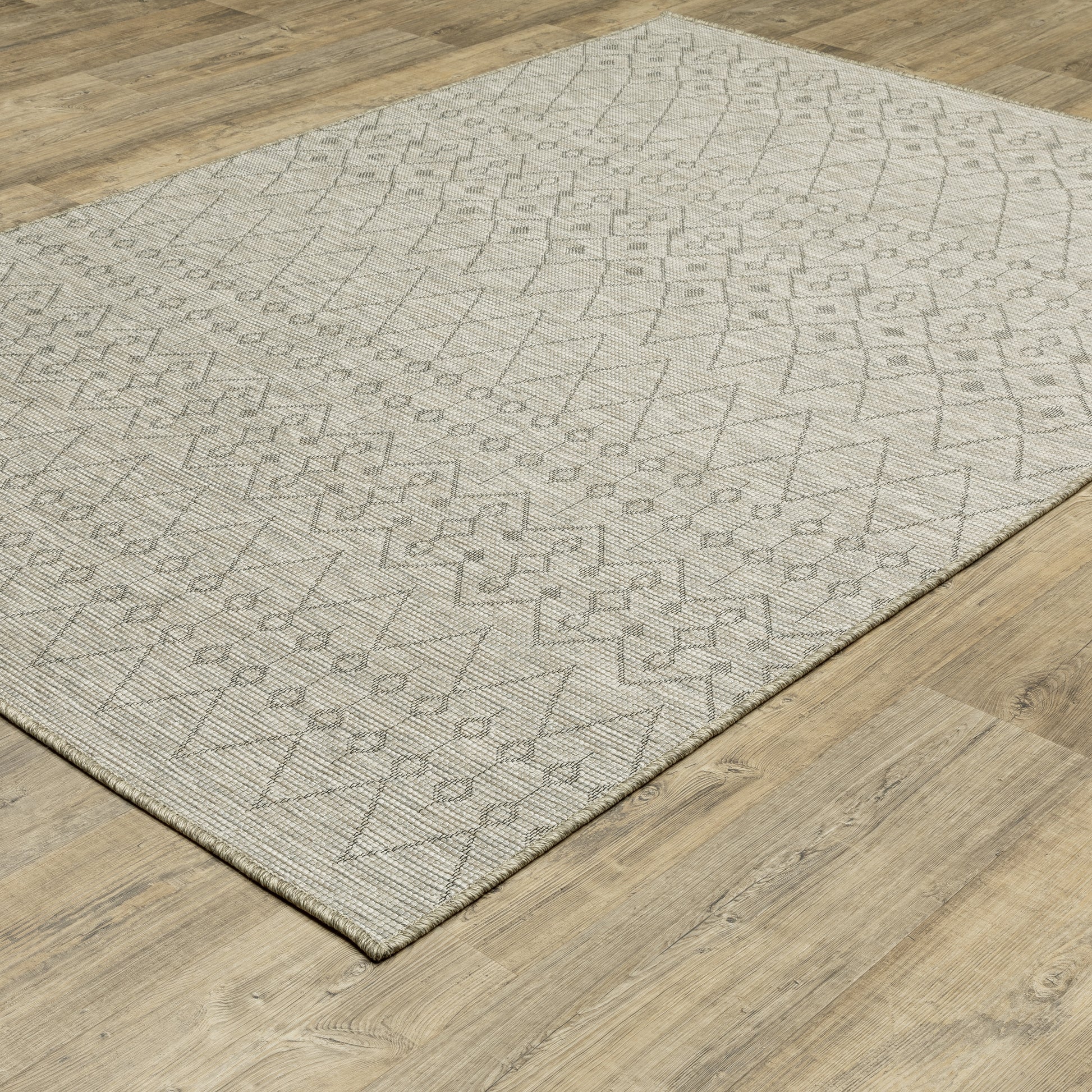 Tortuga Tribal Beige/ Black Geometric Flat Weave Rug