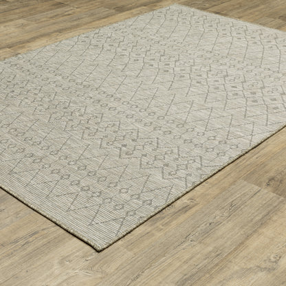 Tortuga Tribal Beige/ Black Geometric Flat Weave Rug