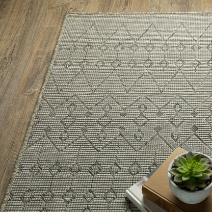 Tortuga Tribal Beige/ Black Geometric Flat Weave Rug