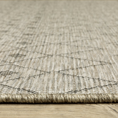 Tortuga Tribal Beige/ Black Geometric Flat Weave Rug
