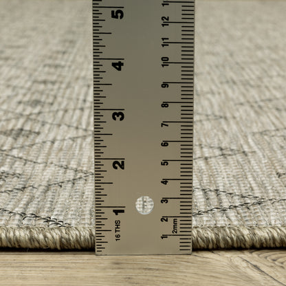 Tortuga Tribal Beige/ Black Geometric Flat Weave Rug