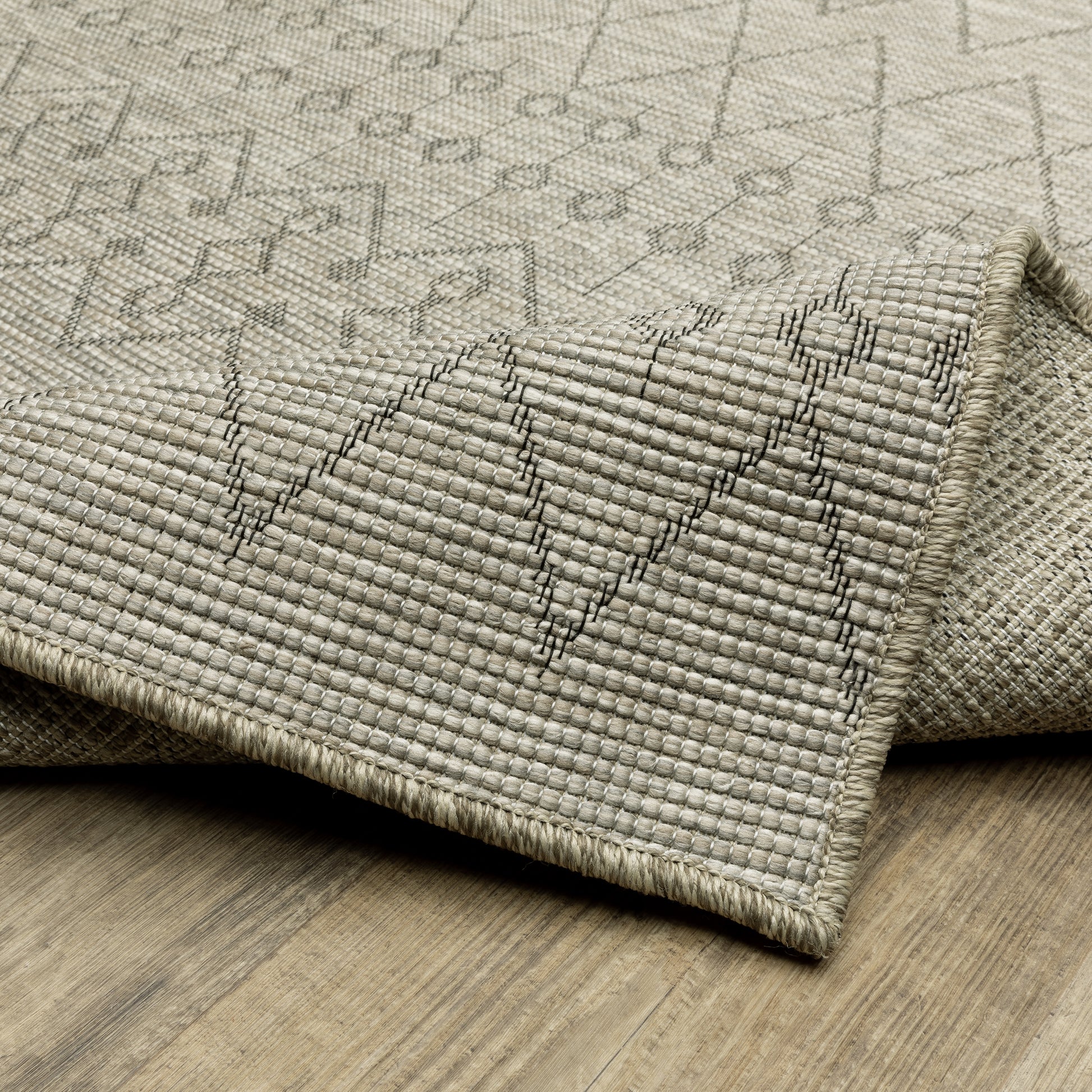 Tortuga Tribal Beige/ Black Geometric Flat Weave Rug