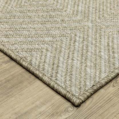 Tortuga Geometric Beige/ Beige Flat Weave Rug
