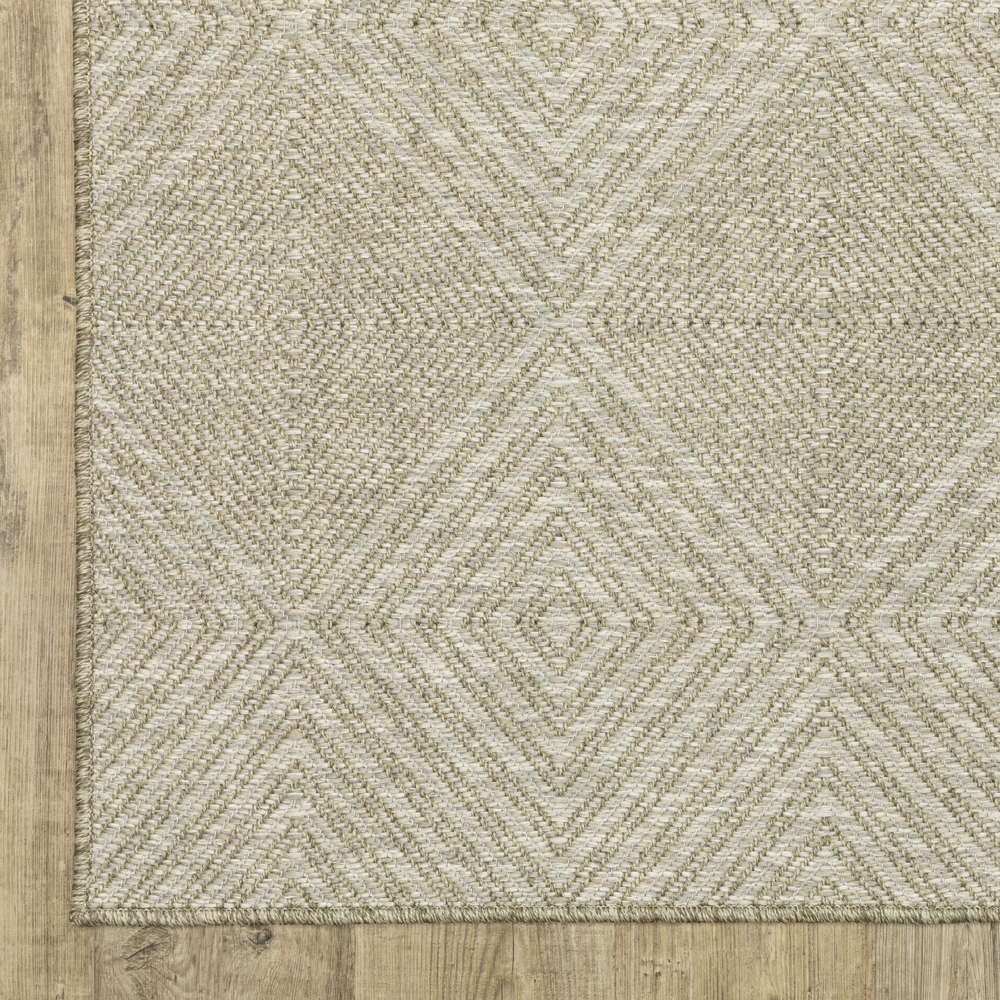 Tortuga Geometric Beige/ Beige Flat Weave Rug