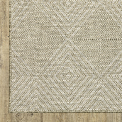 Tortuga Geometric Beige/ Beige Flat Weave Rug