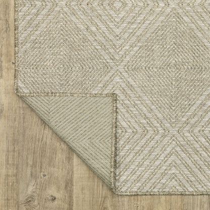 Tortuga Geometric Beige/ Beige Flat Weave Rug
