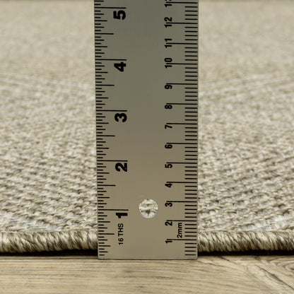 Tortuga Geometric Beige/ Beige Flat Weave Rug