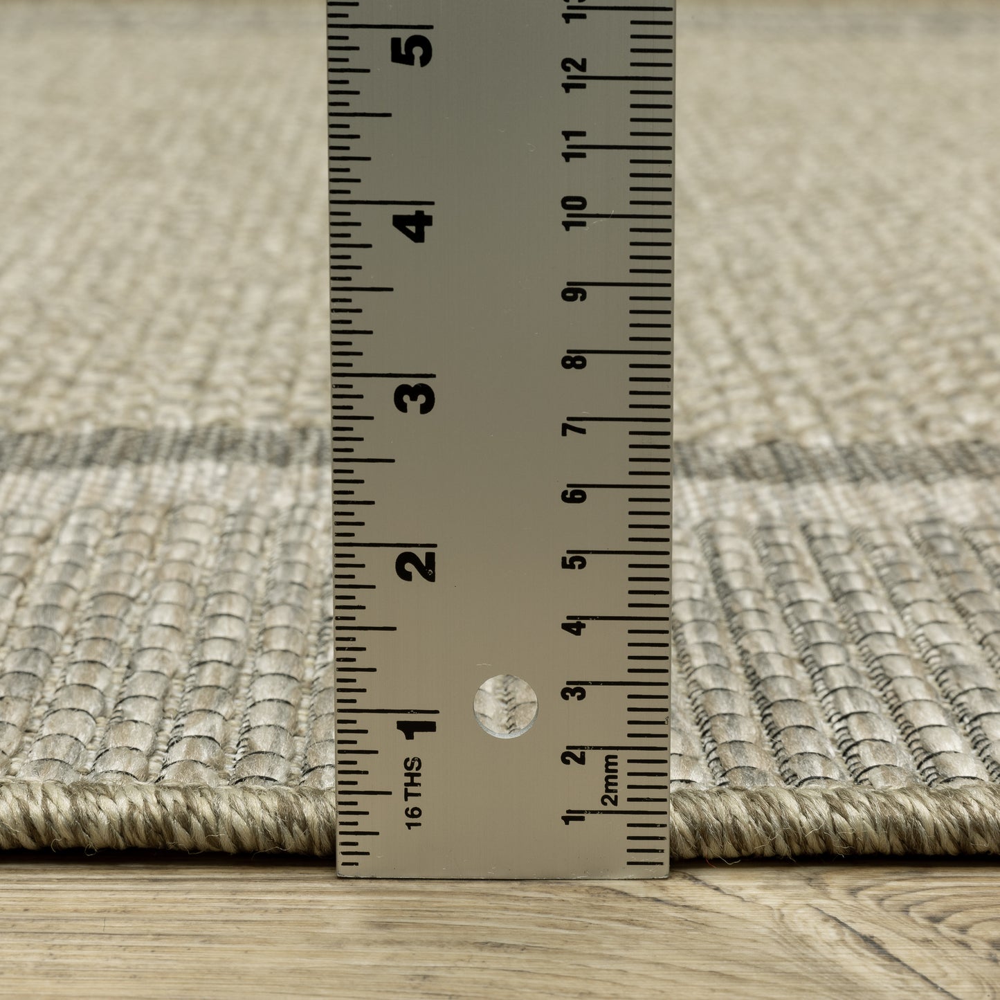 Tortuga Border Beige/ Black Geometric Flat Weave Rug