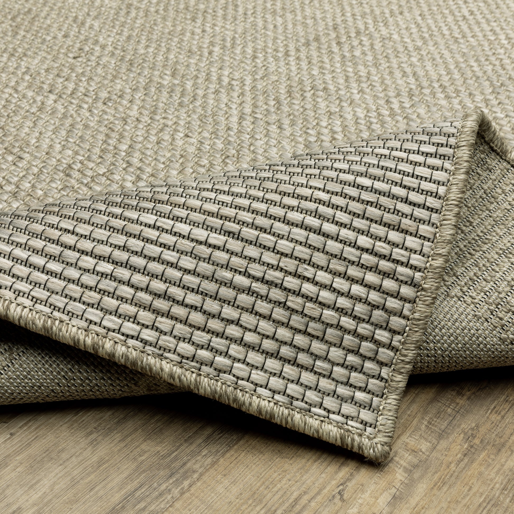 Tortuga Border Beige/ Black Geometric Flat Weave Rug