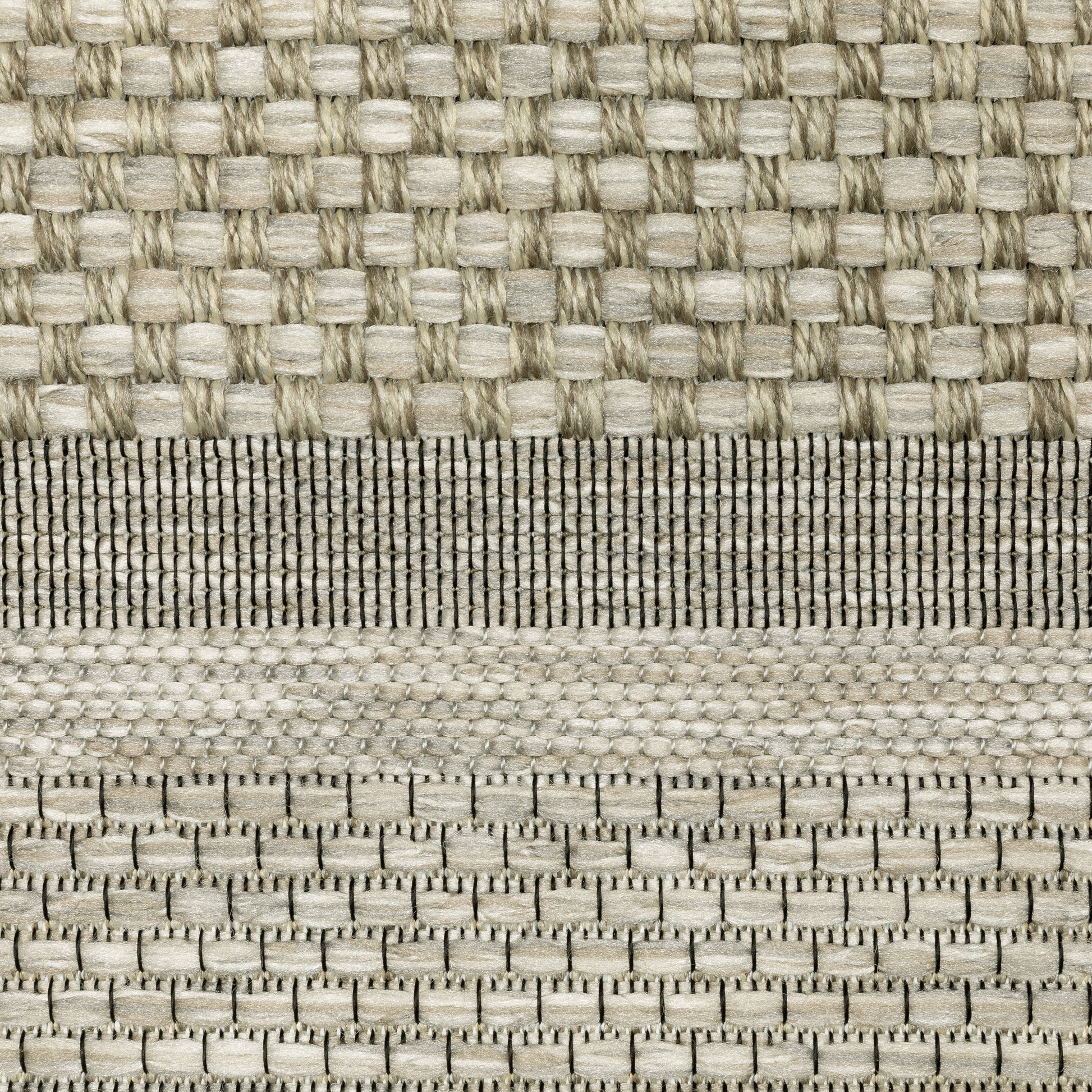Tortuga Border Beige/ Black Geometric Flat Weave Rug