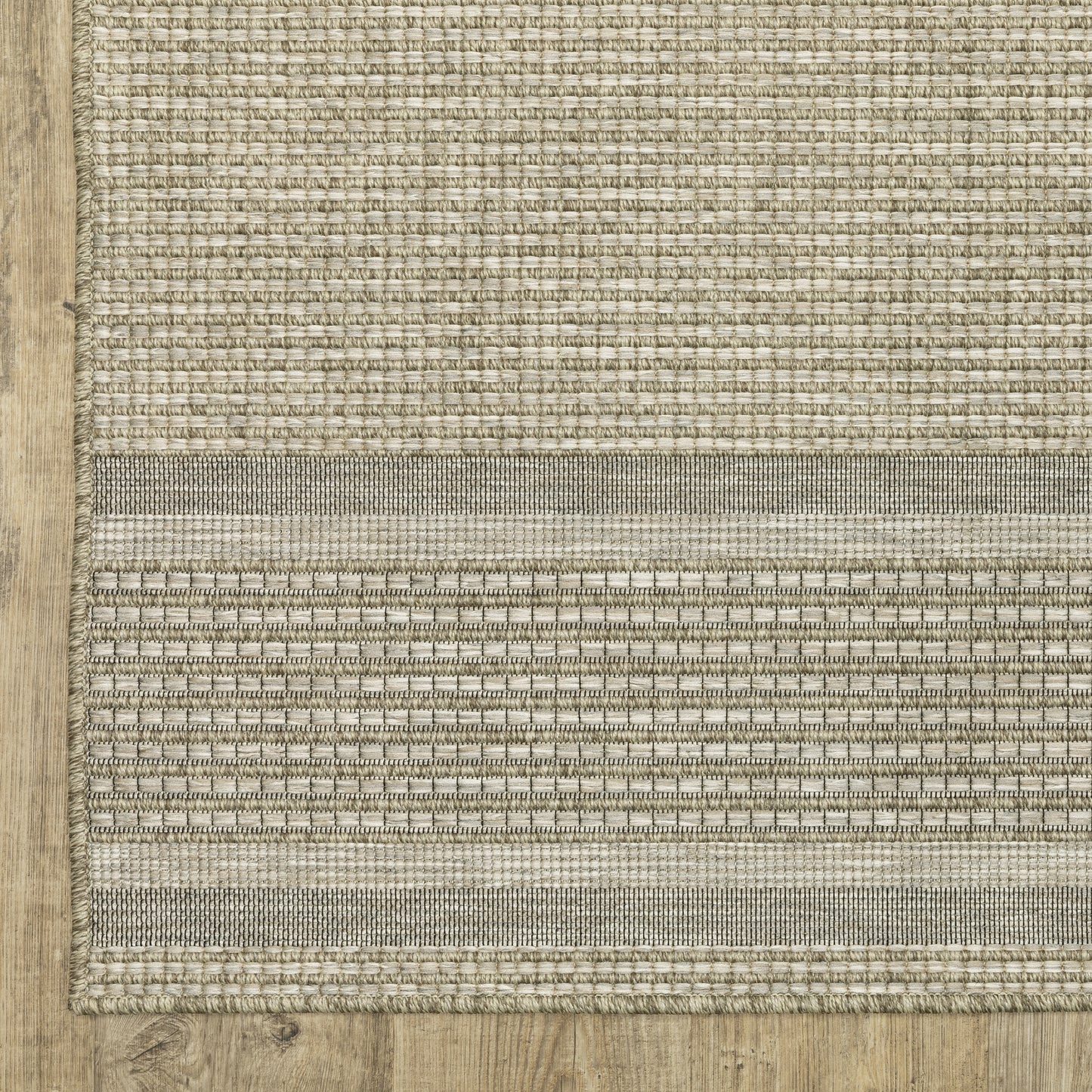 Tortuga Stripe Beige/ Black Geometric Flat Weave Rug