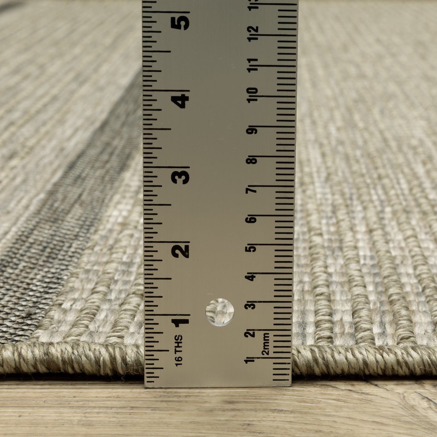Tortuga Stripe Beige/ Black Geometric Flat Weave Rug