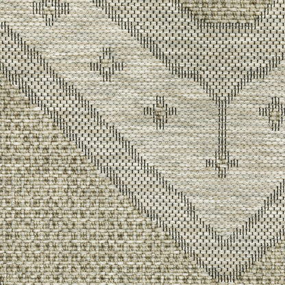 Tortuga Medallion Beige/ Black Geometric Flat Weave Rug
