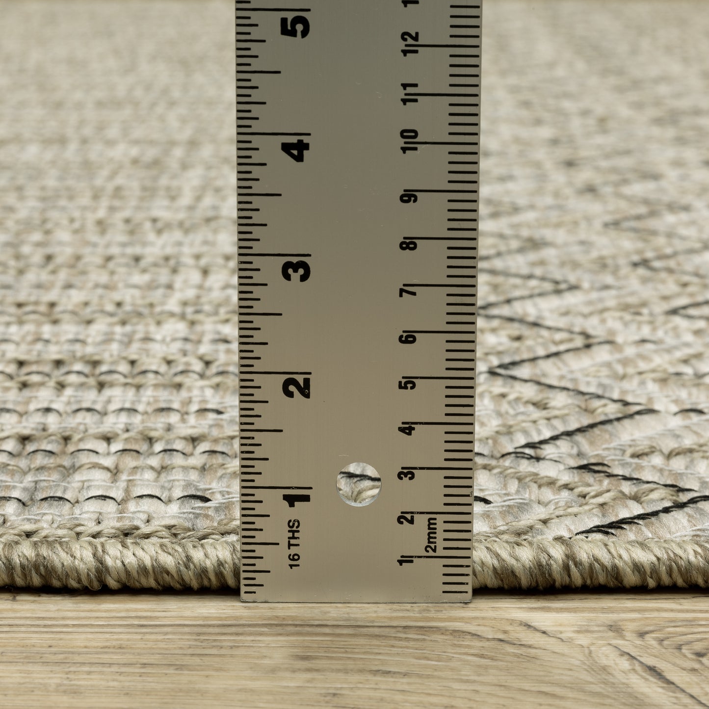 Tortuga Stripe Beige/ Black Geometric Flat Weave Rug