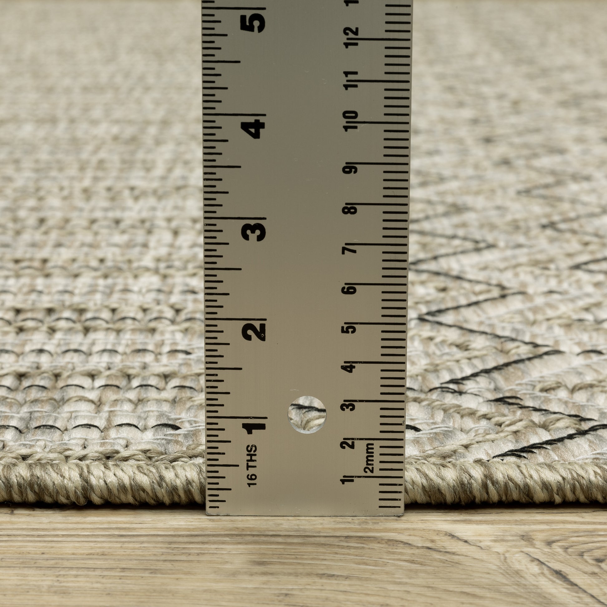 Tortuga Stripe Beige/ Black Geometric Flat Weave Rug