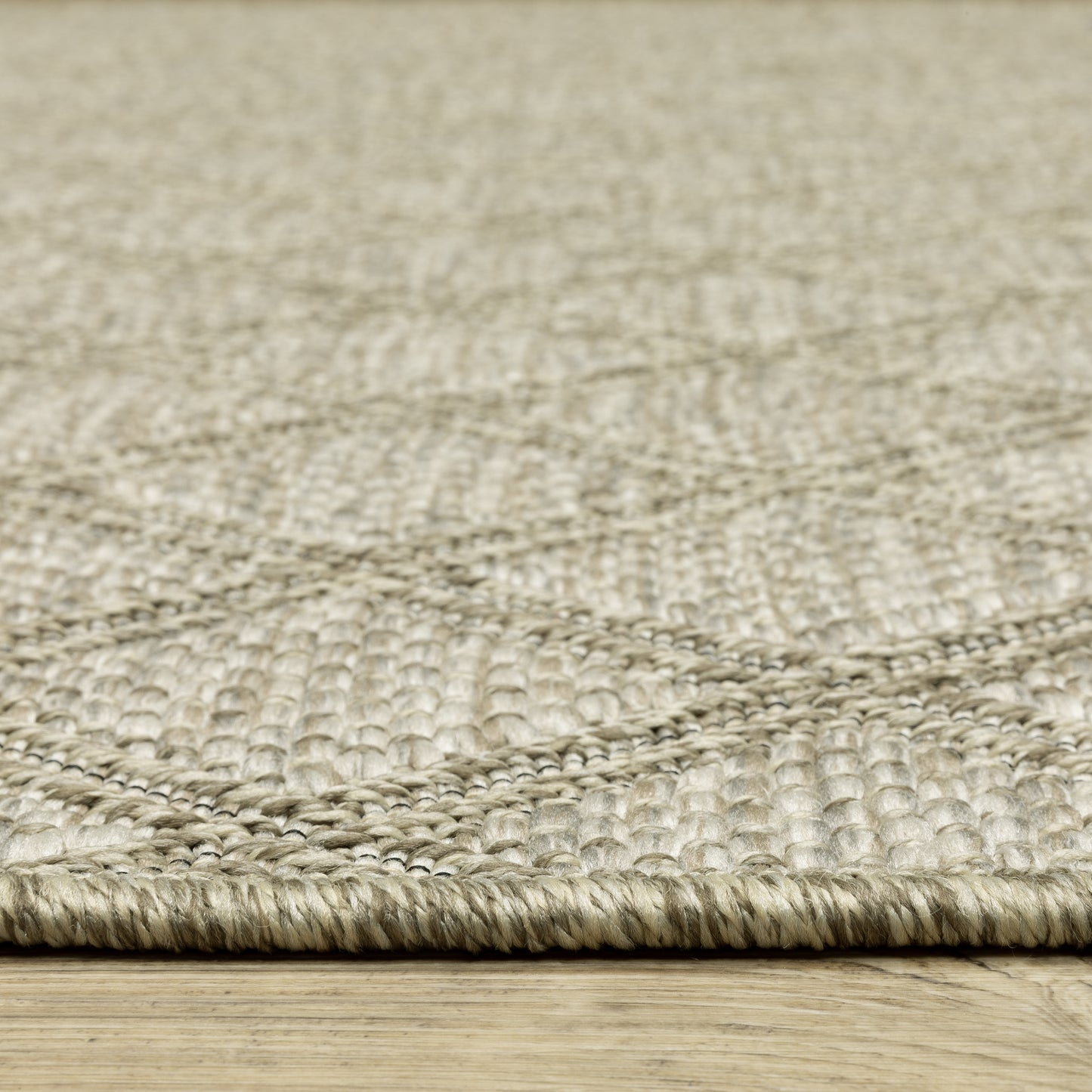 Tortuga Lattice Beige/ Black Stripe Flat Weave Rug