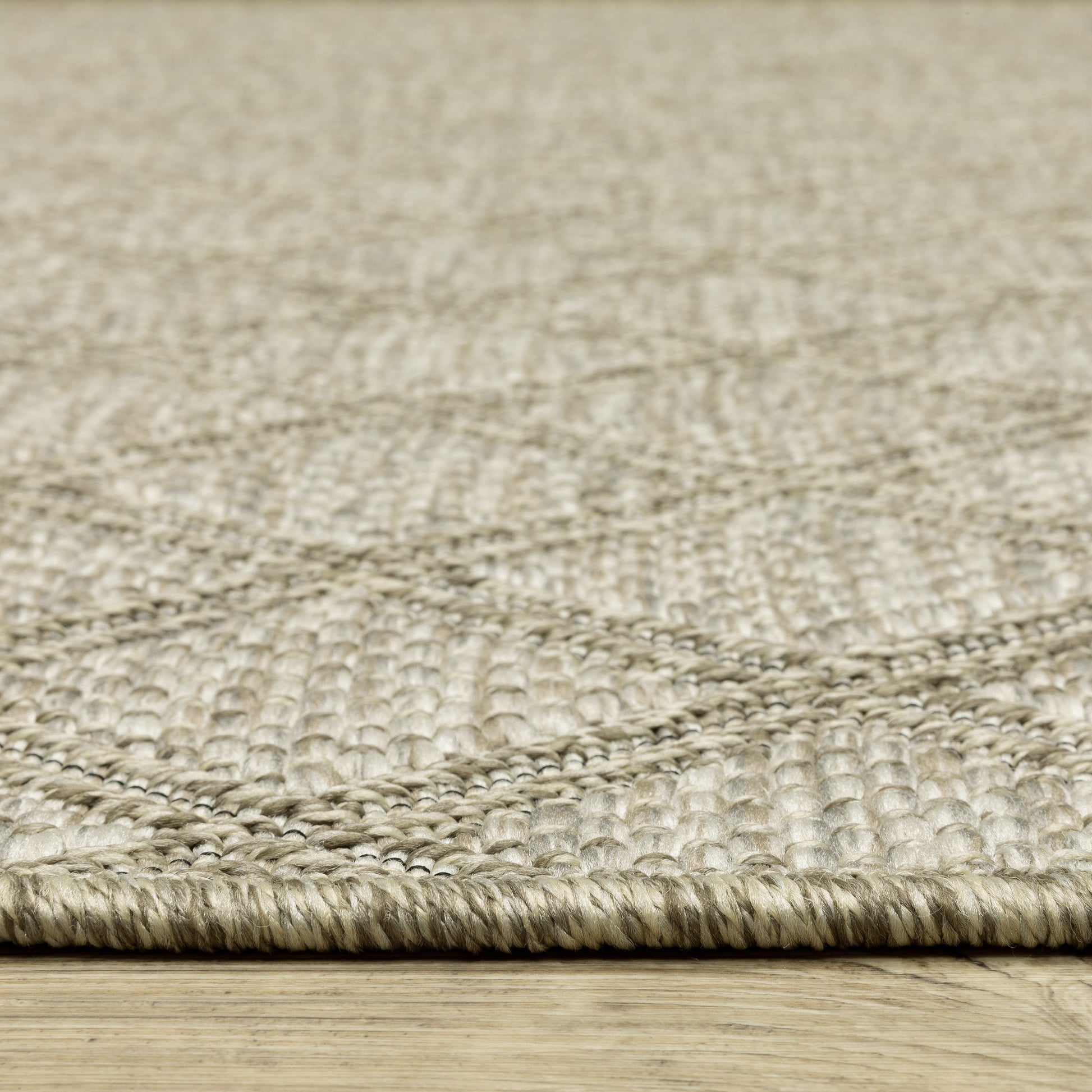 Tortuga Lattice Beige/ Black Stripe Flat Weave Rug