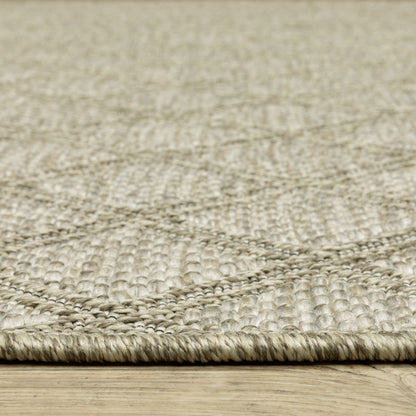 Tortuga Lattice Beige/ Black Stripe Flat Weave Rug