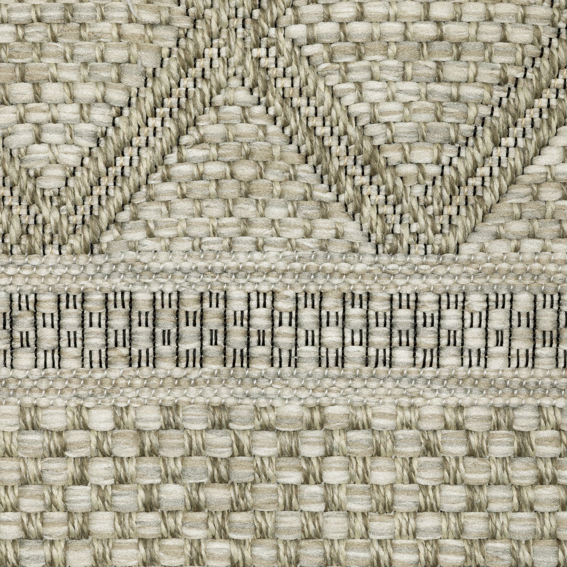 Tortuga Lattice Beige/ Black Stripe Flat Weave Rug