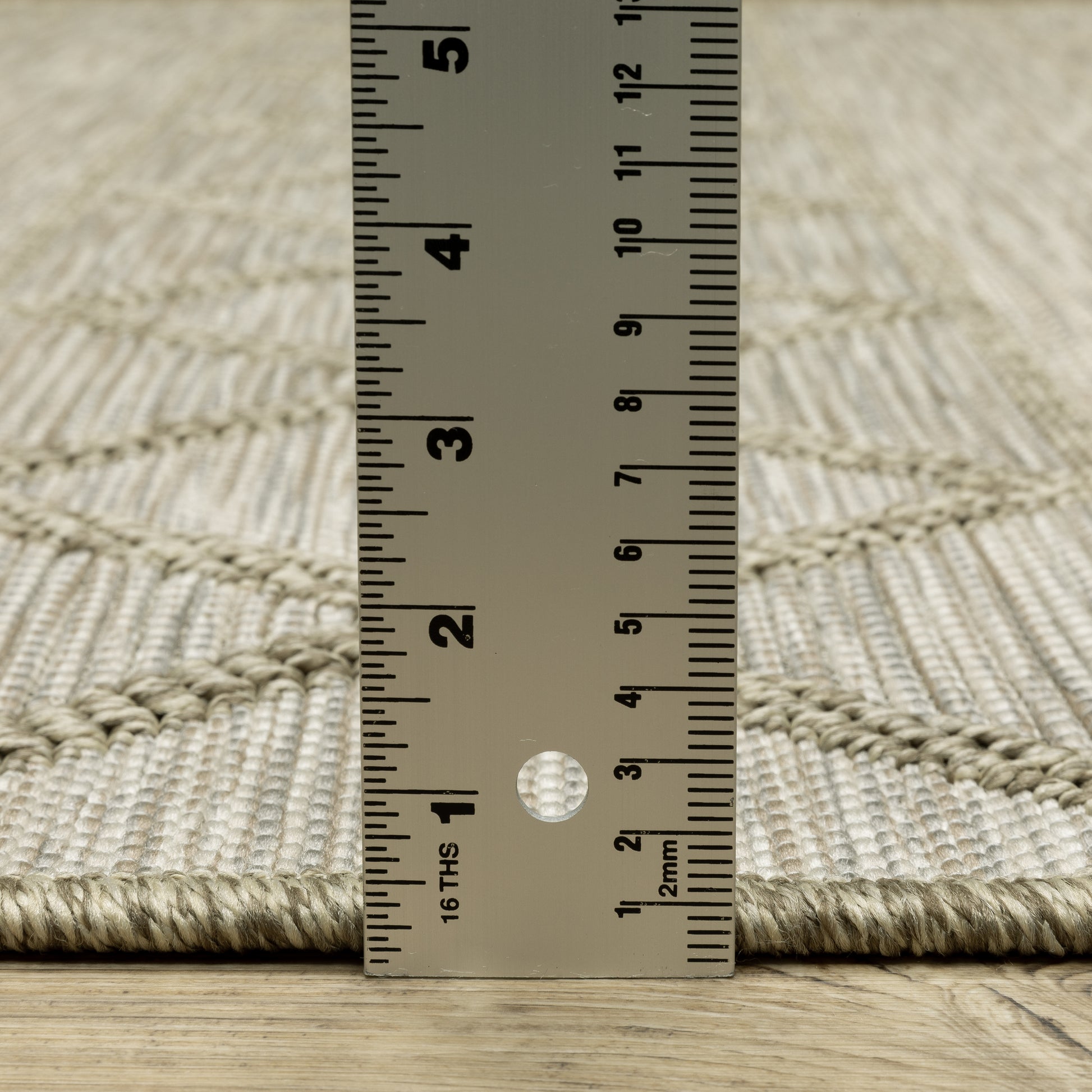 Tortuga Lattice Beige/ Beige Stripe Flat Weave Rug