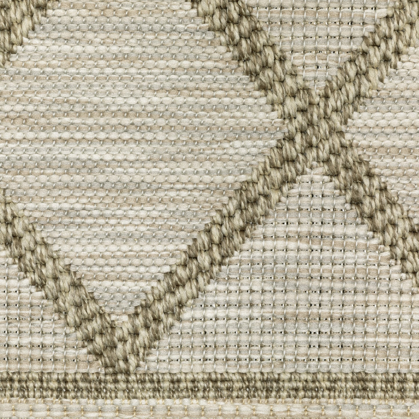 Tortuga Lattice Beige/ Beige Stripe Flat Weave Rug